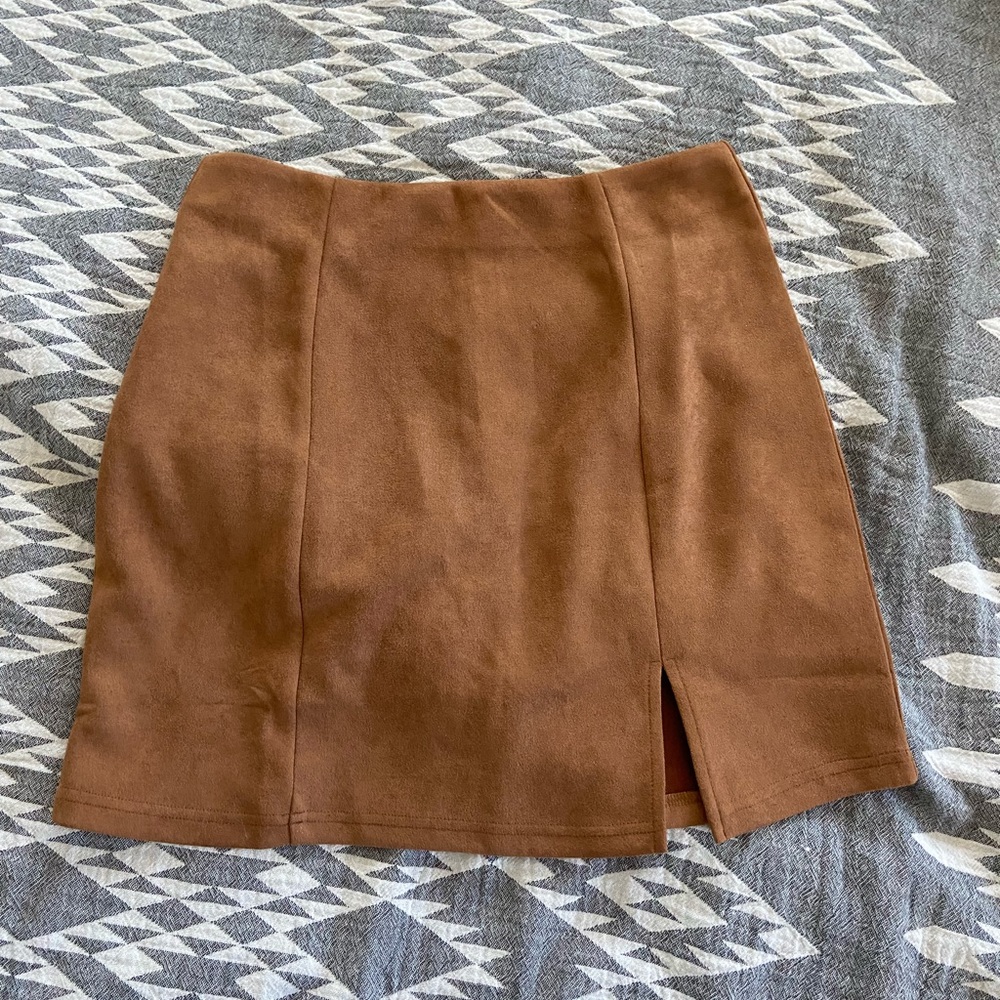 Suede skirt